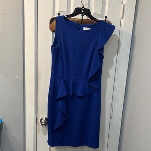 Calvin Klein Royal Blue Asymmetrical Dress